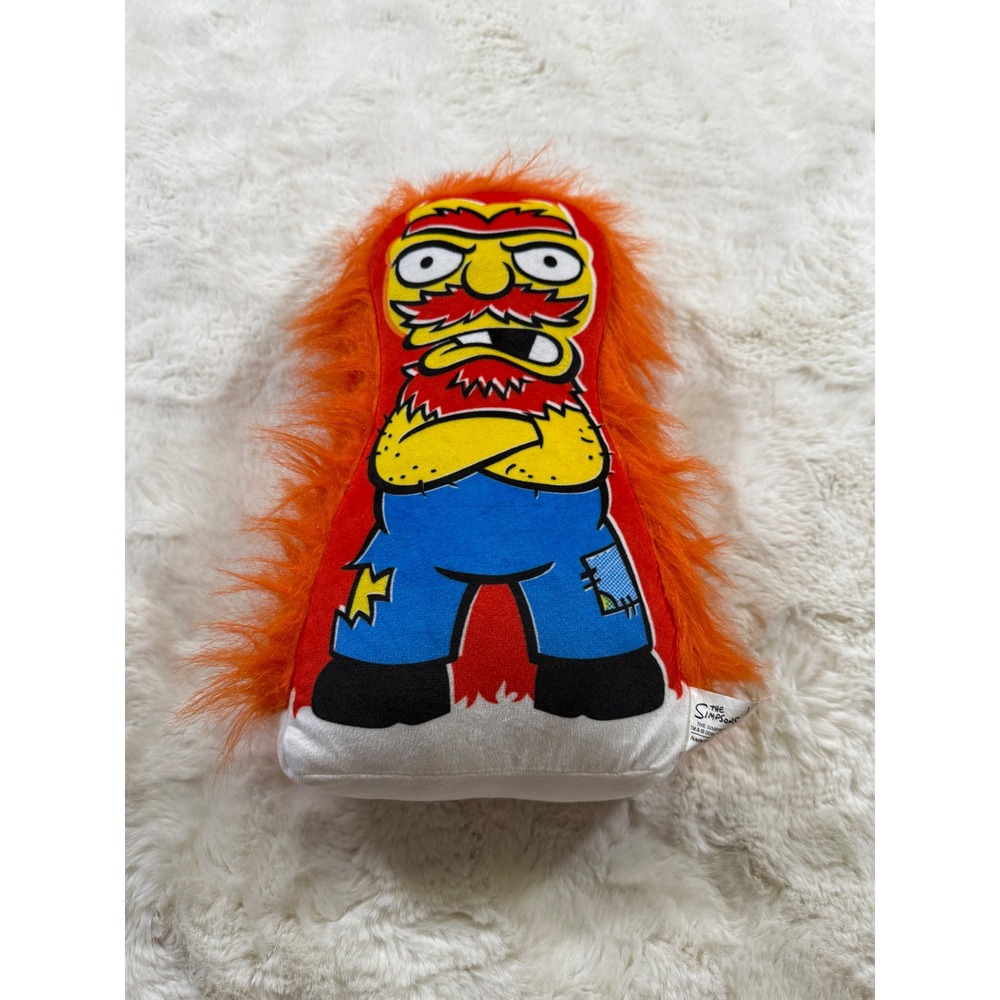 The Simpsons Groundskeeper Willie 14" Orange Plush Pillow Universal Studios Toy